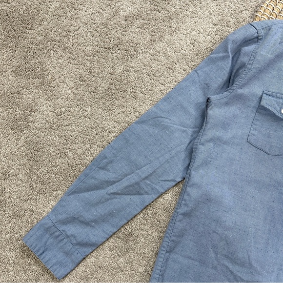 Bridge & Burn Women’s Button Down Shirt Top Longsleeve in Pale Blue Fleck Size S - Picture 7 of 14